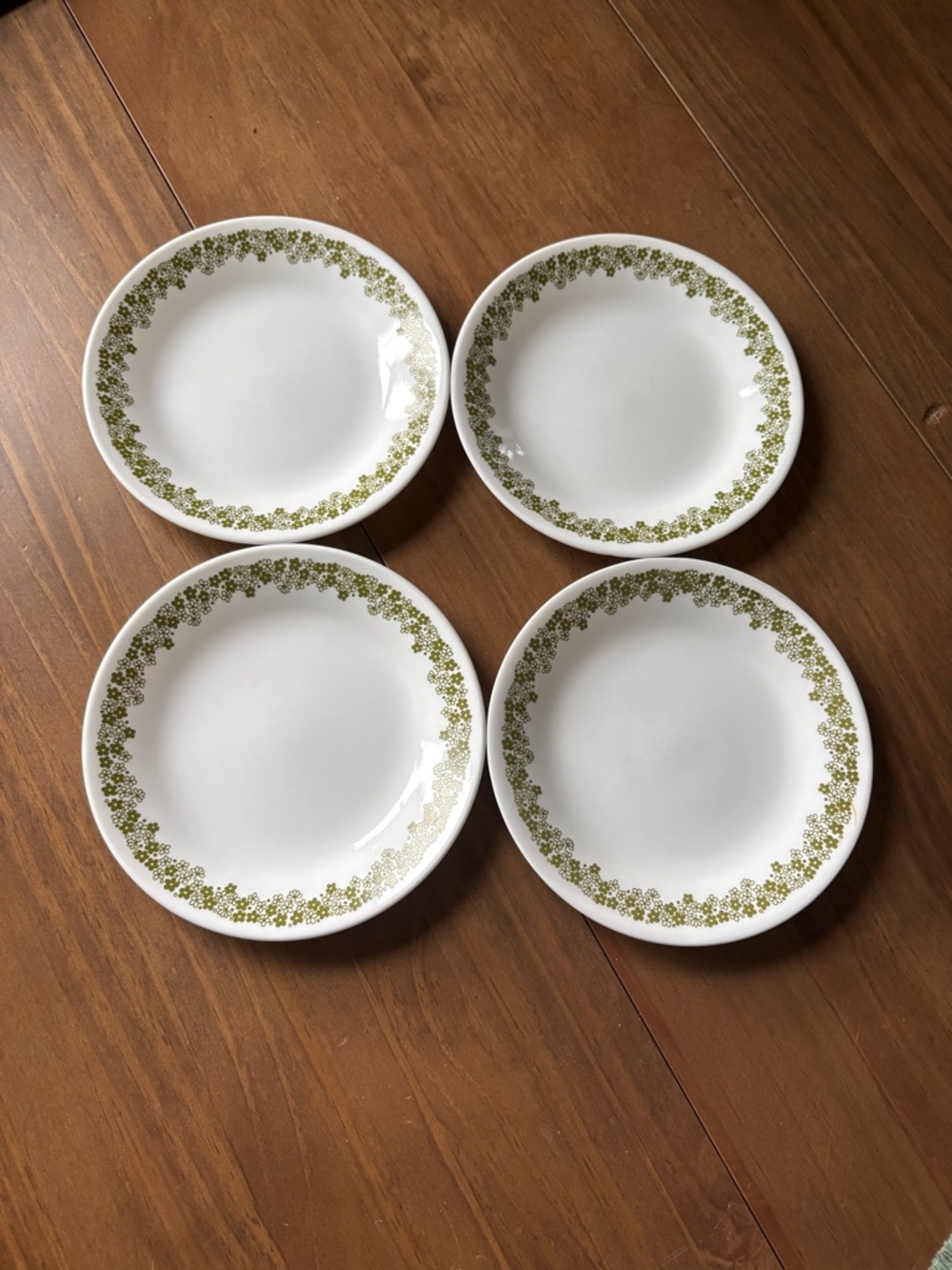 Set of 4 Corelle Corningware “Spring Blossom” Bread and Butter Plates 6.75” VTG